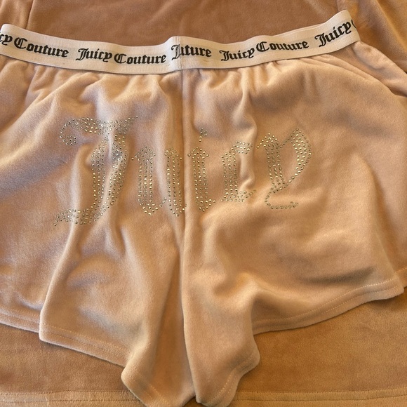 Juicy Couture Blush Pink Velour Set with Rhinestones- lounge or pajama set - Picture 3 of 9